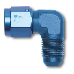 Fitting, Adapter, AN to AN, 90 Degree, Aluminum, Blue Anodized, -10 AN, -10 AN, Each