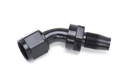 Fitting, Hose End, Full Flow, Swivel, -6 AN, 45 Degree, Aluminum, Black Anodized, Each