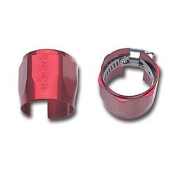 Hose Clamp, Tube Seal, -4 AN, Stainless Steel, Red Anodized Cover, .250 in. Maximum Diameter, Each