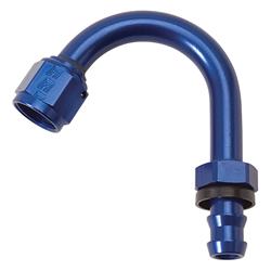 Fitting, Hose End, Twist-Lok, 120 Degree, -6 AN Hose to Female -6 AN, Aluminum, Blue Anodized, Each