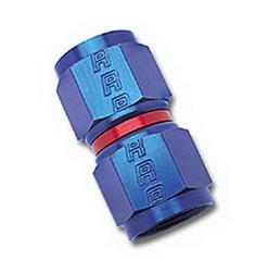 Fitting, Coupler, Union, AN to AN, Straight, Aluminum, Red/Blue Anodized, -6 AN, -6 AN, Swivel, Each