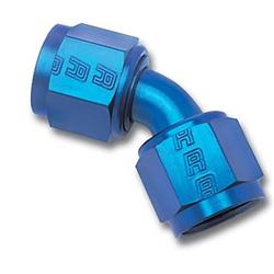 Fitting, Coupler, Union, AN to AN, 45 Degree, Aluminum, Blue Anodized, -12 AN, -12 AN, Swivel, Each