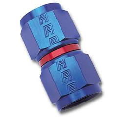 Fitting, Coupler, Union, AN to AN, Straight, Aluminum, Red/Blue Anodized, -4 AN, -4 AN, Swivel, Each