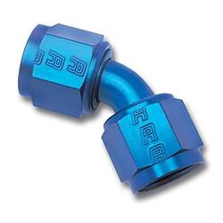 Fitting, Coupler, Union, AN to AN, 45 Degree, Aluminum, Blue Anodized, -4 AN, -4 AN, Swivel, Each