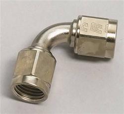 Fitting, Coupler, Union, AN to AN, 90 Degree, Aluminum, EnduraShine, -6 AN, -6 AN, Swivel, Each
