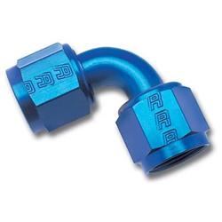 Fitting, Adapter, AN to AN, 90 Degree, Aluminum, Blue Anodized, -10 AN, -10 AN, Swivel, Each