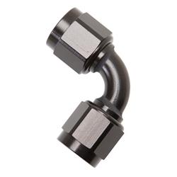 Fitting, Adapter, AN to AN, 90 Degree, Aluminum, Black Anodized, -10 AN, -10 AN, Swivel, Each