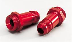 Fittings, Carburetor Inlet, -8 AN to 7/8-20 in. Thread 2 in. Long, Aluminum, Red, Pair