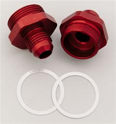 Fittings, Carburetor Inlet, -6 AN to 7/8-20 in. Thread, Aluminum, Red, Pair