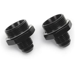 Carburetor Inlet Fittings, -6 AN Hose End to 7/ 8-20 Male Thread, Aluminum, Black, Pair