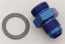 Fittings, Carburetor Inlet, -6 AN to 5/8-20 in. Thread, Aluminum, Blue, Each