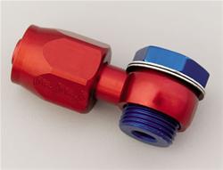 Fitting, Carburetor Inlet, -6 AN Male to 5/8-20 in. Male Thread Banjo, Aluminum, Red/Blue, Each