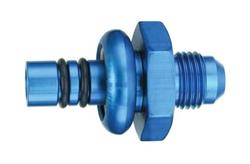 Fittings, Fuel Rail Fitting, Aluminum, Blue Anodized, Straight, 12mm, -6 AN, Each