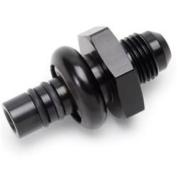 Fittings, Fuel Rail Fitting, Aluminum, Black Anodized, Straight, 12mm, -6 AN, Each