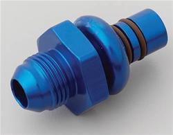 Fitting, Fuel Rail Fitting, Aluminum, Blue Anodized, Straight, 14mm, -8 AN, Each