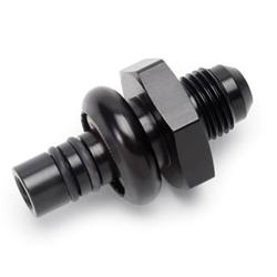 Fitting, Fuel Rail Fitting, Aluminum, Black Anodized, Straight, 14mm, -8 AN, Each