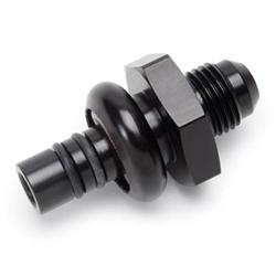 Fitting, Fuel Rail Fitting, Aluminum, Black Anodized, Straight, 14mm, -6 AN, Each