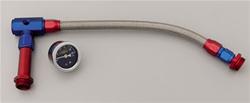 Fuel Line, Braided Stainless Steel, Aluminum, Holley, 4150, 3/8 in. NPT Inlet, 0-15 psi Gauge Included, Kit