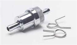 Fuel Filter, Inline Mount, Aluminum, Polished, 40 Microns, 5/16 in. Hose Barb Inlet/Outlet, Each