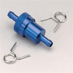 Fuel Filter, Inline Mount, Aluminum, Blue, 40 Microns, 5/16 in. Hose Barb Inlet/Outlet, Each