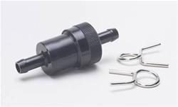 Fuel Filter, Inline Mount, Aluminum, Black, 40 Microns, 5/16 in. Hose Barb Inlet/Outlet, Each