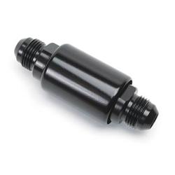 Fuel Filter, Competition, -8 AN Male In/Out, 3.250 in. Long, 1.250 in. Diameter, Black Anodized, Each