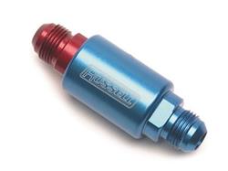 Fuel Filter, Competition, -6 AN Male In/Out, 3.000 in. Long, 1.250 in. Diameter, Blue Anodized, Each