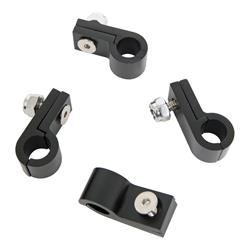 Hose and Line Mounting Clamps, 1 Hose Capacity, Aluminum, Black Anodized, 0.375 in. Hose O.D., for 3/8 in. Steel or Aluminum Tubing, Set of 4