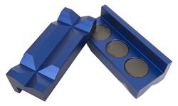 Vise Jaw Inserts, Billet Aluminum, Blue Anodized, Set