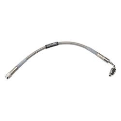 Brake Line, Universal, Braided Stainless Steel, 9 in. Length, -3 AN Female, -3 AN 90 Degree Female, Each