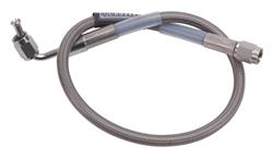 Brake Line, Competition, Braided Stainless Steel, 15 in. Length, -3 AN Female, -3 AN 90 Degree Female, Each