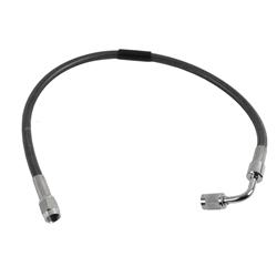 Brake Line, Universal, Braided Stainless Steel, 18 in. Length, -3 AN Female, -3 AN 90 Degree Female, Each