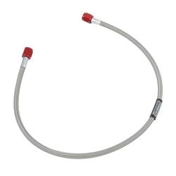 Hose, Fuel, Braided Stainless Steel, -4 AN Female End, Red, -4 AN Female End, Red, 24 in. Length, Each