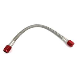 Hose, Fuel, Braided Stainless Steel, -6 AN Female End, Red, -6 AN Female End, Red, 12 in. Length, Each