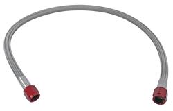 Hose, Fuel, Braided Stainless Steel, -6 AN Female End, Red, -6 AN Female End, Red, 24 in. Length, Each