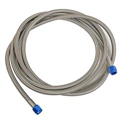 Hose, Nitrous, Braided Stainless Steel, -6 AN Female End, Blue, -6 AN Female End, Blue, 12 ft. Length, Each