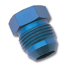 Fitting, External Hex Head Flare Plug, -8 AN, Aluminum, Blue Anodized, Each