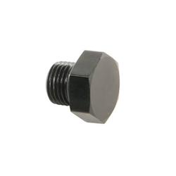 Fitting, External Hex Head Flare Plug, -6 AN Male, Aluminum, Black, Each