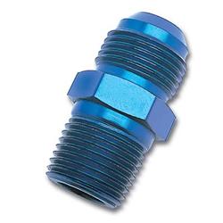 Fitting, Adapter, AN to NPT, Straight, Aluminum, Blue Anodized, -6 AN, 3/8 in. NPT, Set of 25