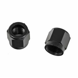 Fitting, Tube Nut, -6 AN, Aluminum, Black, Pair