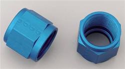 Fitting, Tube Nut, -8 AN, Aluminum, Blue, Pair