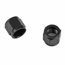 Fitting, Tube Nut, -8 AN, Aluminum, Black, Pair