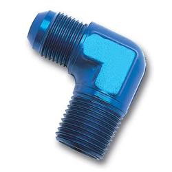 Fitting, Adapter, AN to NPT, 90 Degree, Aluminum, Blue Anodized, -6 AN, 1/4 in. NPT, Each