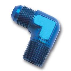 Fitting, Adapter, AN to NPT, 90 Degree, Aluminum, Blue Anodized, -6 AN, 1/8 in. NPT, Each