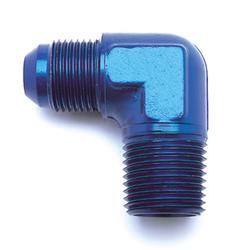 Fitting, Adapter, AN to NPT, 90 Degree, Aluminum, Blue Anodized, -6 AN, 3/8 in. NPT, Each