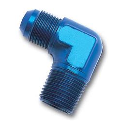 Fitting, Adapter, AN to NPT, 90 Degree, Aluminum, Blue Anodized, -8 AN, 3/8 in. NPT, Each