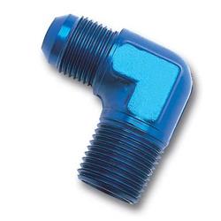 Fitting, Adapter, AN to NPT, 90 Degree, Aluminum, Blue Anodized, -8 AN, 1/2 in. NPT, Each