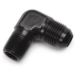 Fitting, Adapter, AN to NPT, 90 Degree, Aluminum, Black/Clear Anodized, -12 AN, 1/2 in. NPT, Each