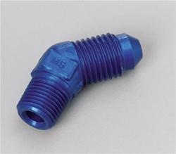 Fitting, Adapter, AN to NPT, 45 Degree, Aluminum, Blue Anodized, -4 AN, 1/8 in. NPT, Each