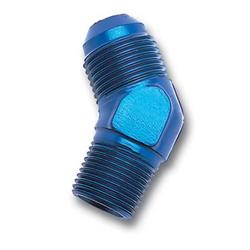 Fitting, Adapter, AN to NPT, 45 Degree, Aluminum, Blue Anodized, -12 AN, 3/4 in. NPT, Each